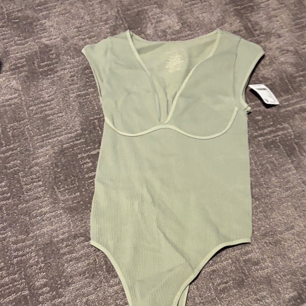 Free People Sage Green Bodysuit